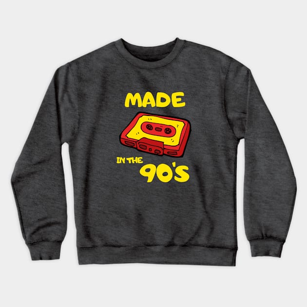 Casette 90's Music Retro Vintage Made in the 80's 70s 1990 Classic Old School Cute Funny Gift Sarcastic Happy Fun Introvert Awkward Geek Hipster Silly Inspirational Motivational Birthday Present Crewneck Sweatshirt by EpsilonEridani